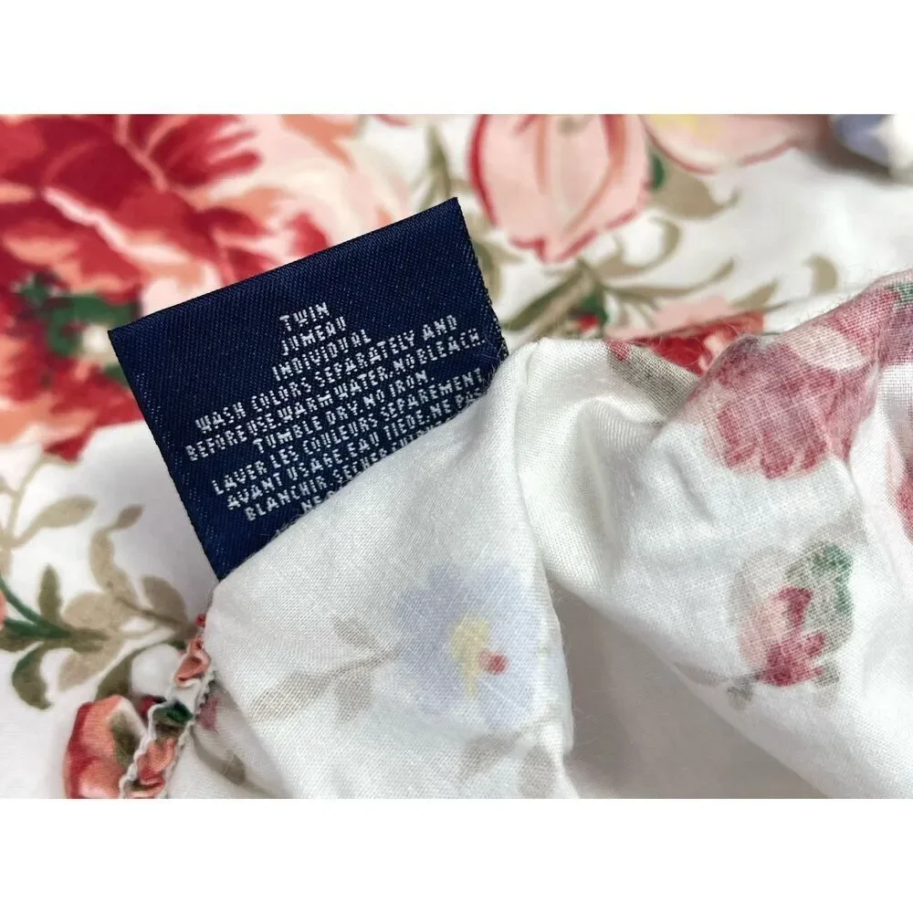 Ralph Lauren Petticoat Twin Sheet Set Flat & Fitted Floral Vintage NEW UNUSED